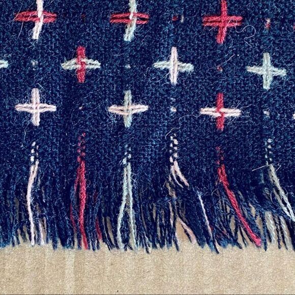 Goth Cross Knit Fringed Warm Scarf Wrap - Picture 2 of 4